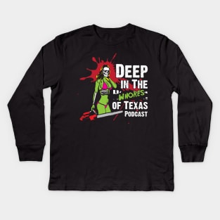 Deep in the wHorror of Texas Chainsaw Girl Kids Long Sleeve T-Shirt